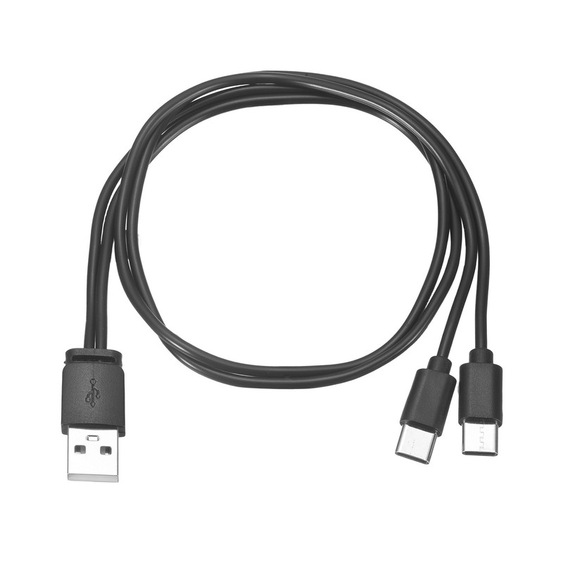 1 Pcs Multi USB A to 2 USB Type C 2 in 1 Splitter 20 Inch, Black