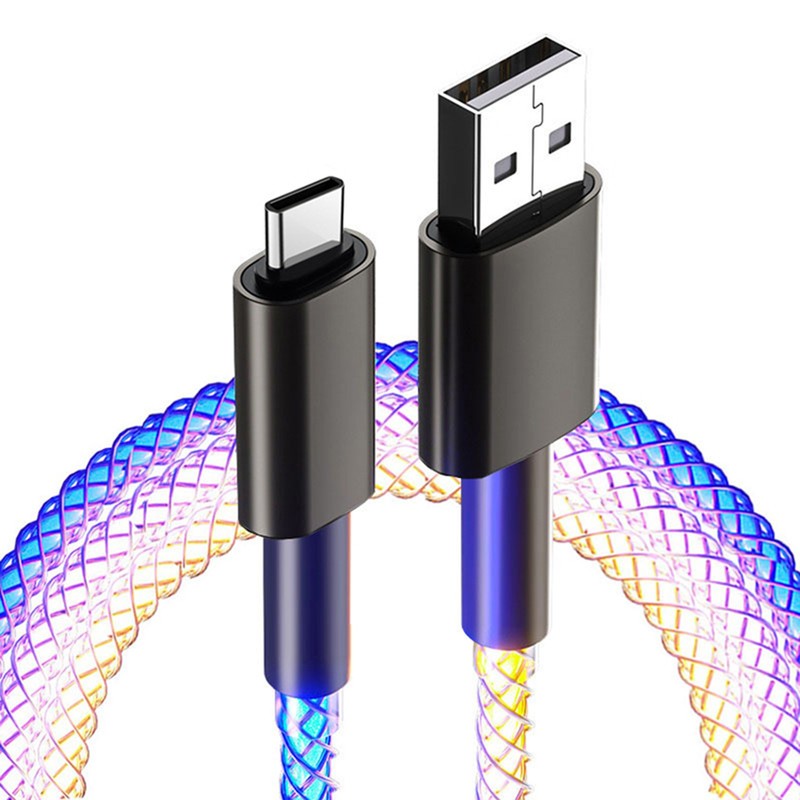 6A Fast Charging Data Cable RGB Dazzling Color Light for iPhone/Type-C/Android gallery