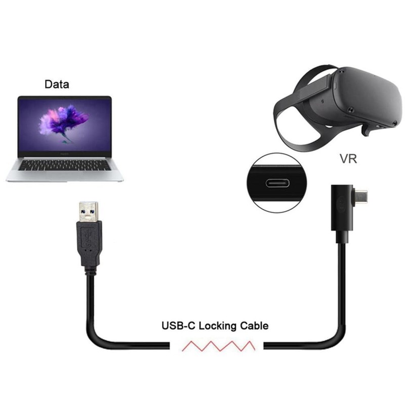 1.2M CY Fit for Quest Link VR USB 3.1 Type-C Left Right Angled to USB3.0 gallery