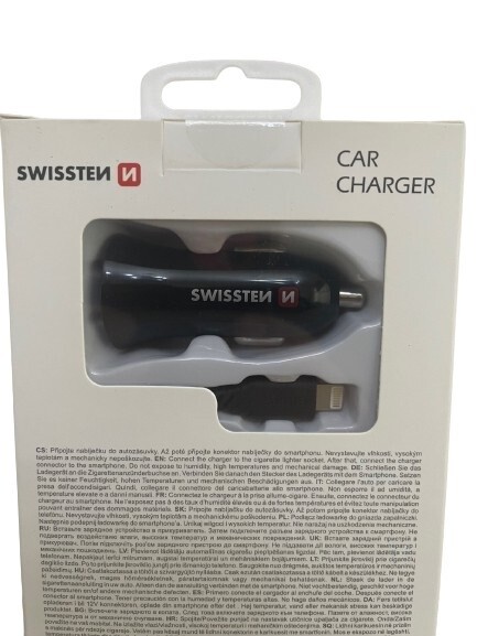 Swissten Car Charger for iPhone 15 Pro 14 Plus 13 12 11 XR XS Double Port 2.4Amp gallery