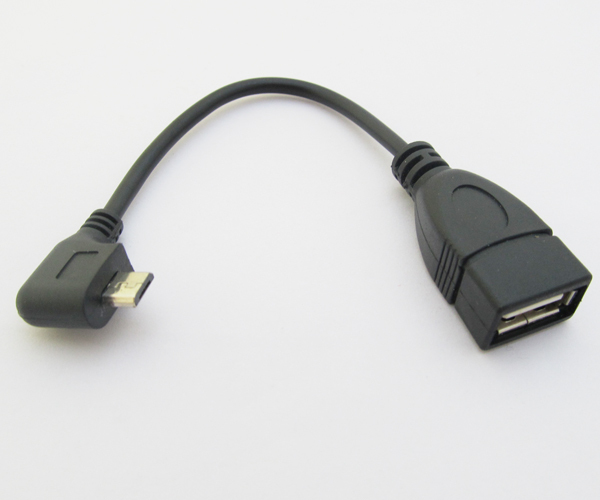 1pc Angle Host OTG Adapter Cable Micro 5pin USB male Plug to USB female Jack