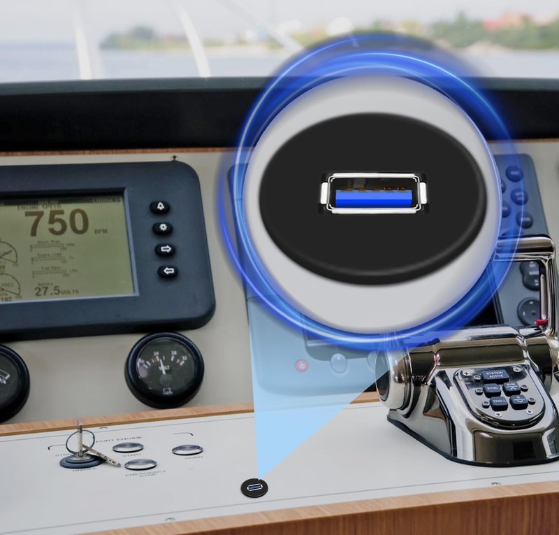 Single Port USB 3.0 Car Flush Mount Cable, USB Dash Mount Adapter Male to Fem... gallery