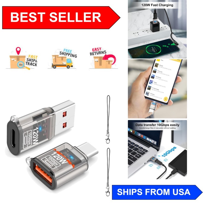 3-in-1 USB-C OTG Adapter Set - 120W Fast Charge & High-Speed Data Transfer
