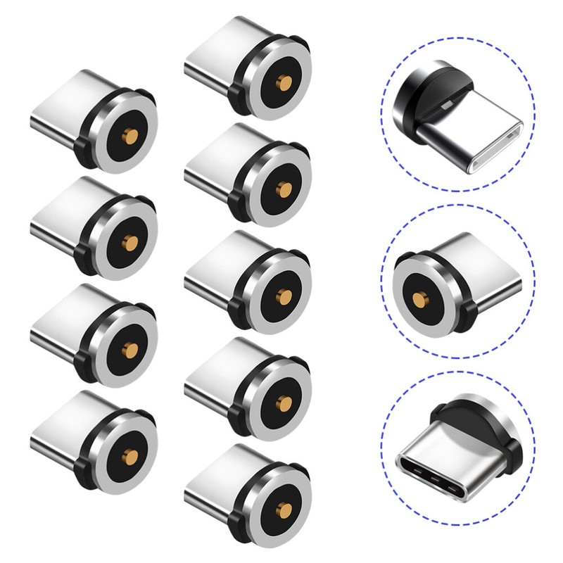 9Pcs Tip Head for Type Magnetic Charging Charger Cable Connector Cell Phone