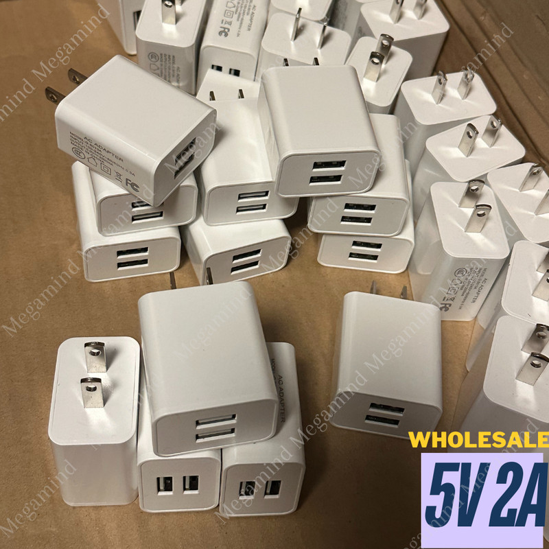 USB Double Wall Fast Charger Adapter Dual 5V2A For iPhone Samsung USB-A Plug Lot