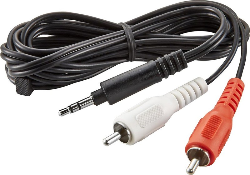 Insignia – 6′ 3.5mm Mini-to-RCA Stereo Audio Cable – Black 6 Ft