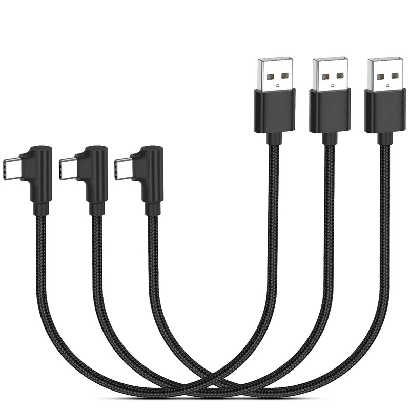 1ft Right Angle USB C Cable Fast Charging, 3 Pack 90 Degree Angled 1FT, USB-C