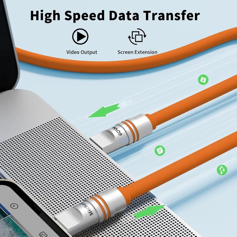 240W USB-C PD Cable iPhone MacBook Samsung Xiaomi Liquid Silicone Fast Charge gallery