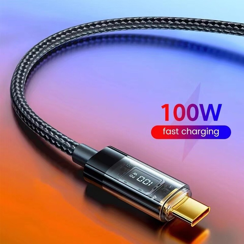 PD 100W 5A USB-C Digital Display Cable For Phone Macbook Type C Fast Charging gallery