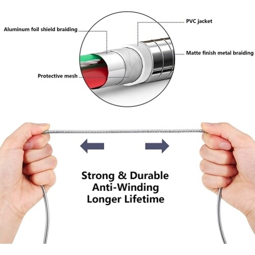 For Samsung Galaxy Z Flip6 - Type-C to USB-C 6ft Metal PD Cable Charger Cord gallery