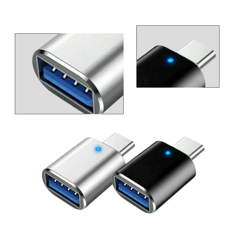 LED USB-C 3.1 Male to USBA Female Adapter Converter OTG Type C For Android Phone gallery