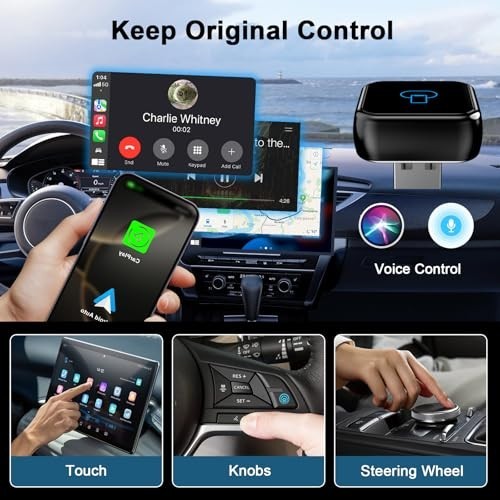 Wireless CarPlay Adapter for iPhone - Upgrade Wired to Wireless, Mini USB, Plug- gallery