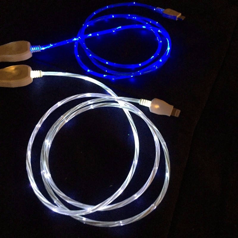iPhone 12/11/X/8/7//6/5 8 Pin to USB Flowing LED Light-Up Charger Cables gallery