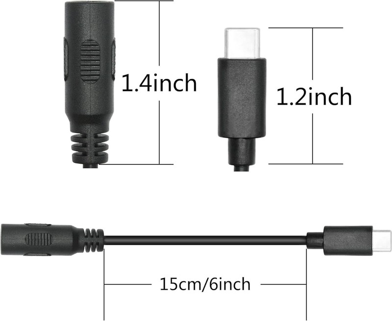 30cm USB C to 5.5x2.1mm DC Power Cable – 100W Fast Charging Versatile Adapter gallery