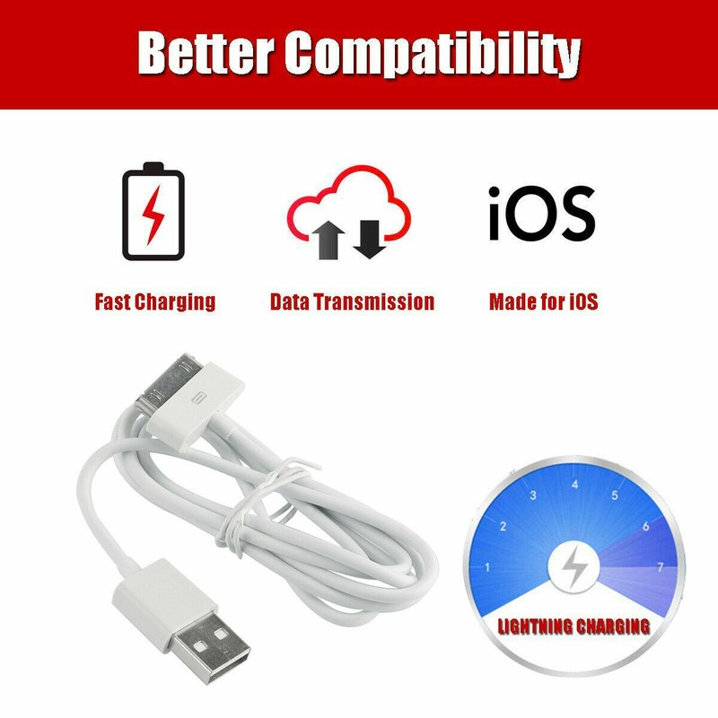 100Pack 30 pin USB Charging DataSync Cable Cord for iPad 1/2/3 iPod Nano 1-6 LOT gallery
