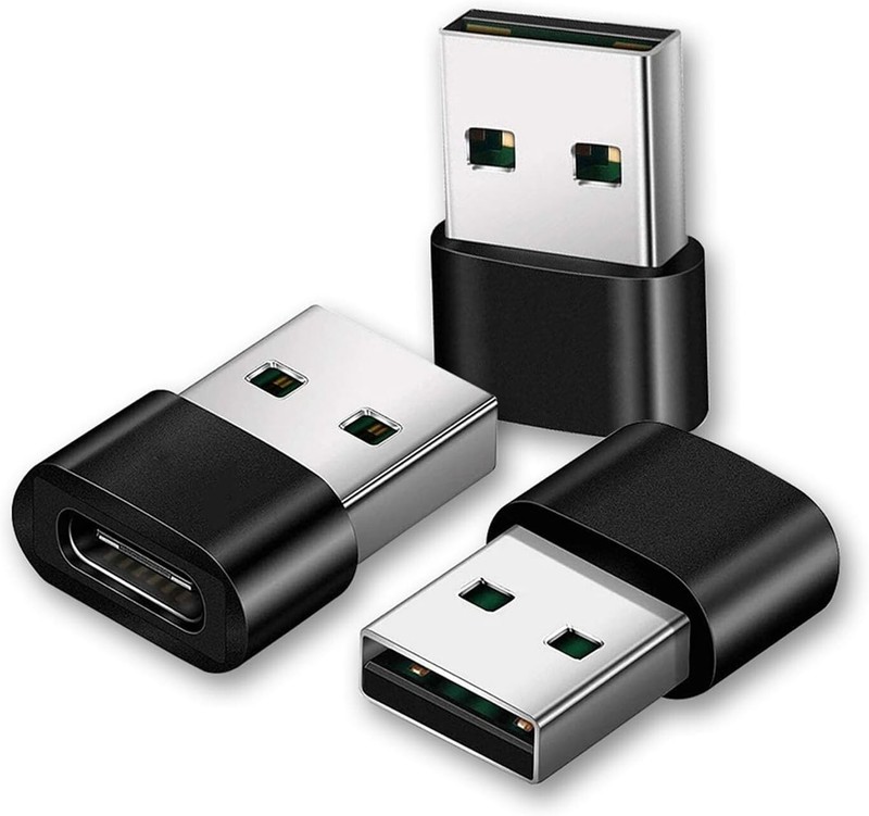 USB C Female to USB Male Adapter Type C to USB USB-C to A Converter- 3Pk, Black