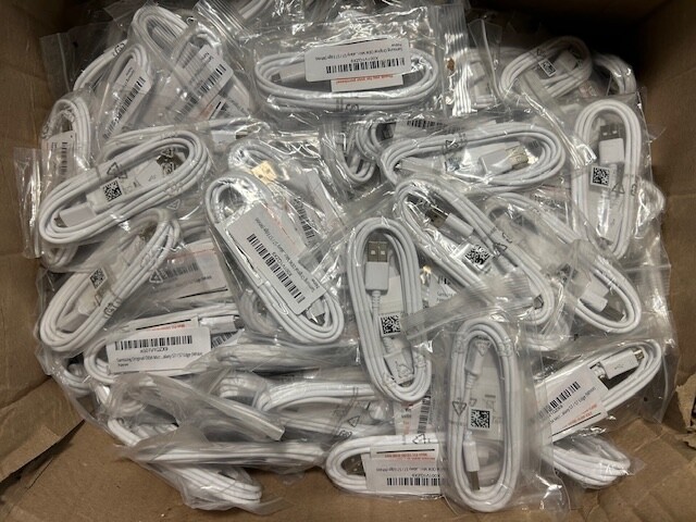 300-PACK Samsung Galaxy Micro USB Charging Cable - White 5ft - Genuine OEM