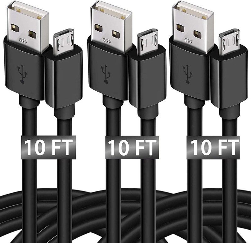 Micro USB Cable, 10 FT 3 Pack Extra Long Sturdy Android Charger Cable, Fast PS4