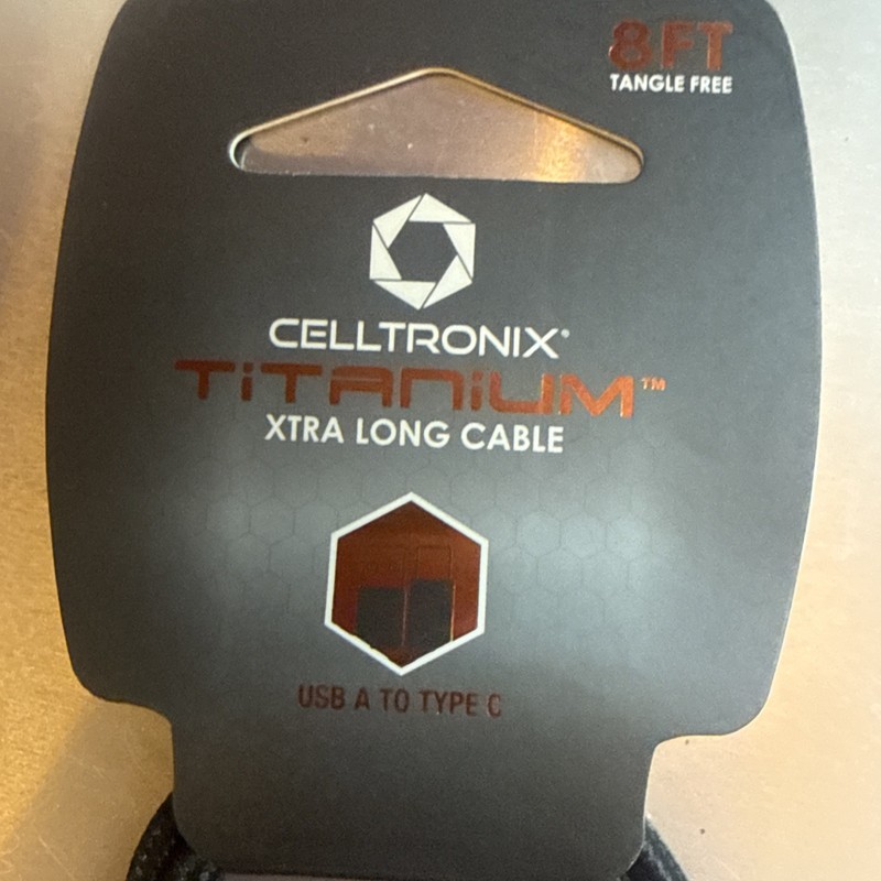 CellTronix Titanium Xtra Long Cable USB Type C 8 Feet -BLACK gallery