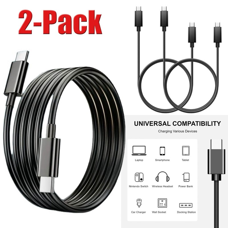 2 Pack 6ft Fast USB C Charger Cable Cord For iPhone 15 16 17 Galaxy S26 S25 S24