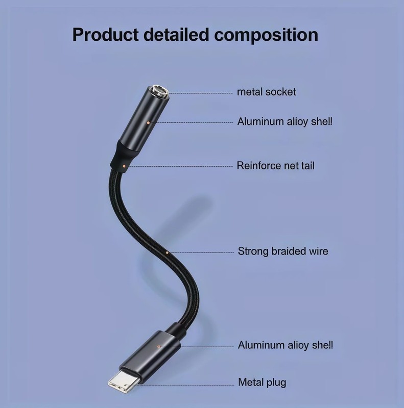 USB C to 3.5mm Headphone Jack Adapter AUX Stereo Cable For iPhone 17 16 Samsung gallery