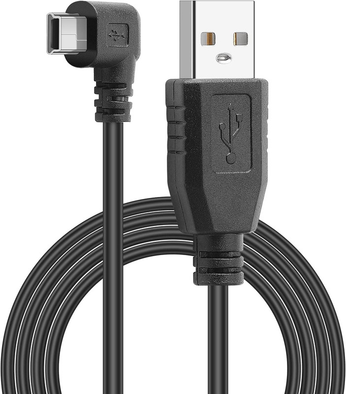Mini USB Power Cable 90 Degree Left Angle (No Data Transfer) – USB 2.0 A-Male to