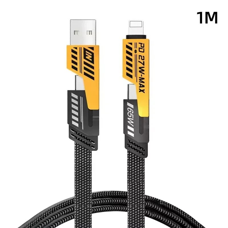 For iPhone USB C Samsung Android 4 in 1 Multi USB PD Charger Charging Cable Cord gallery