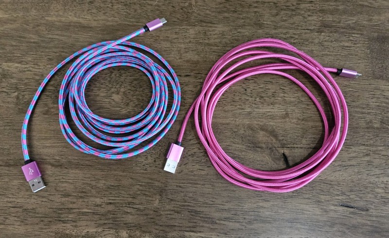 usb chargers 9 feet long, lot of 2