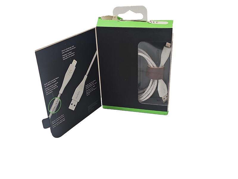 Belkin USB-A to MFI Cable 6ft Aramid Fiber For iPhone iPad White Box Wear New gallery