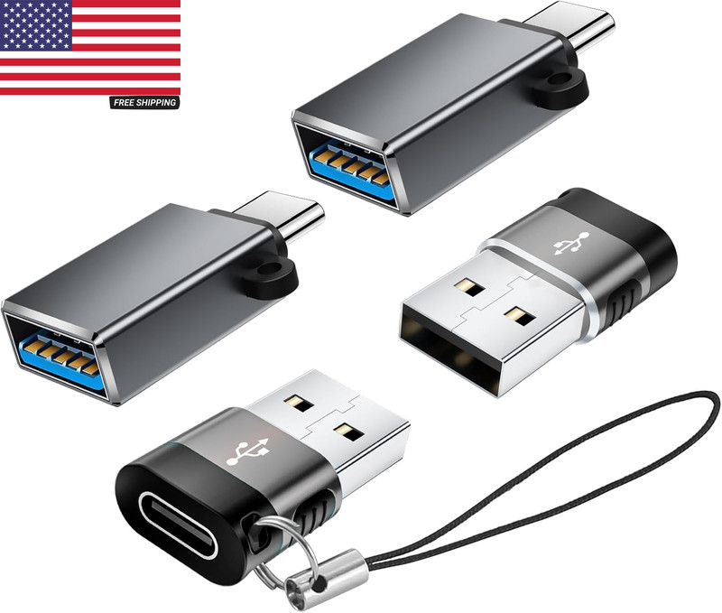 USB to USB C Adapter 4 Pack,Usb C to USB a Adapter,Usb-A Type C Male Female OTG