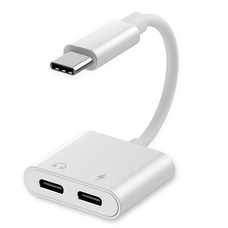 2in1 Dual Type-C AUX Headphone Jack Adapter Cable fits nubia Z17 miniS CellPhone
