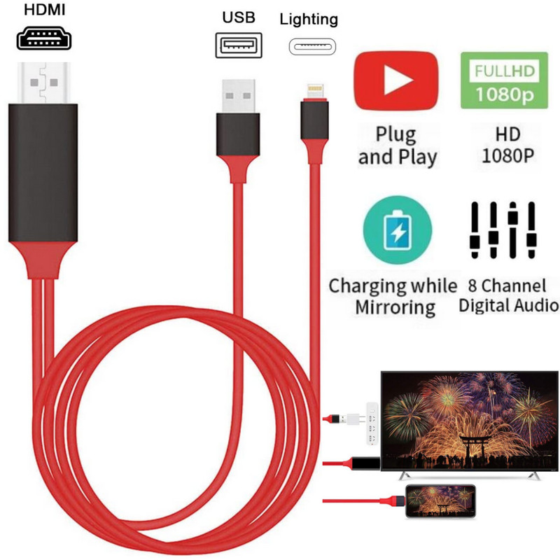1080P HDMI Mirroring Cable Phone to TV HDTV AV Cable For Apple iPad 9th 8th 14 7 gallery