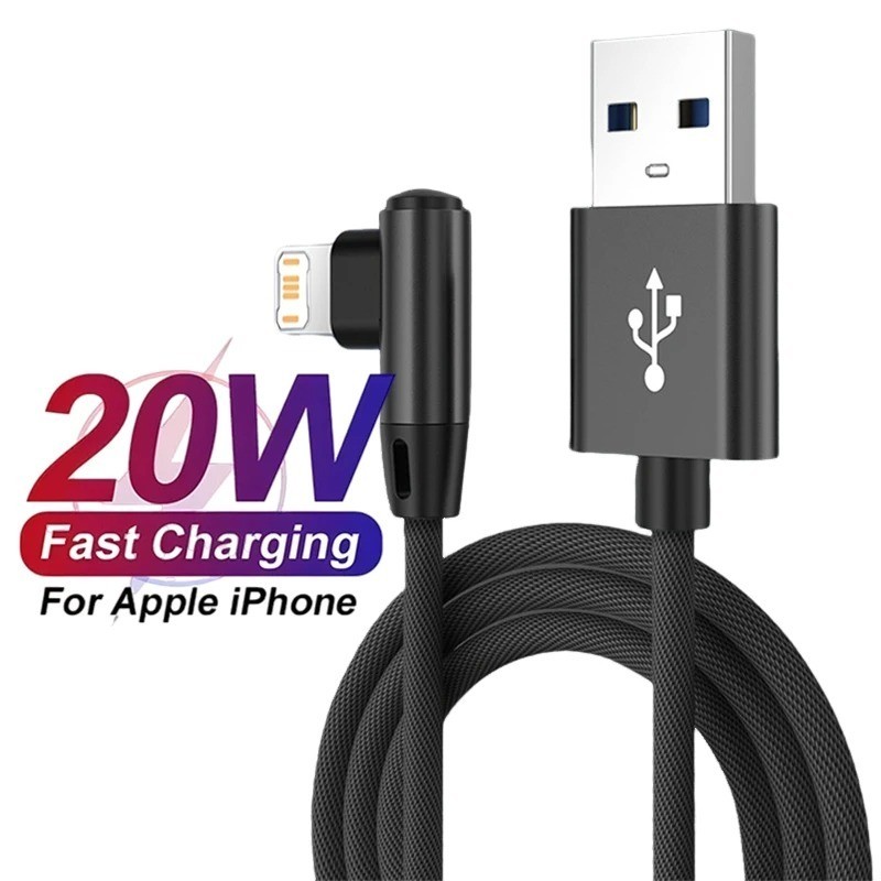 90-Degree Fast Charging USB Cable for iPhone11 12 13 14 Pro X XR XS Max -1m -3m gallery