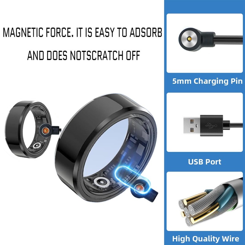2 Pcs Magnetic Smart Ring Chargers Replacement Charger Cord for 4 mm 4 gallery