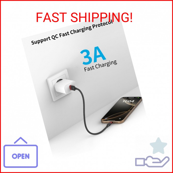 6 Inch USB to USB C Cable, 2 Pack Short Fast Charging Cord Type C, 0.5ft USB A t gallery