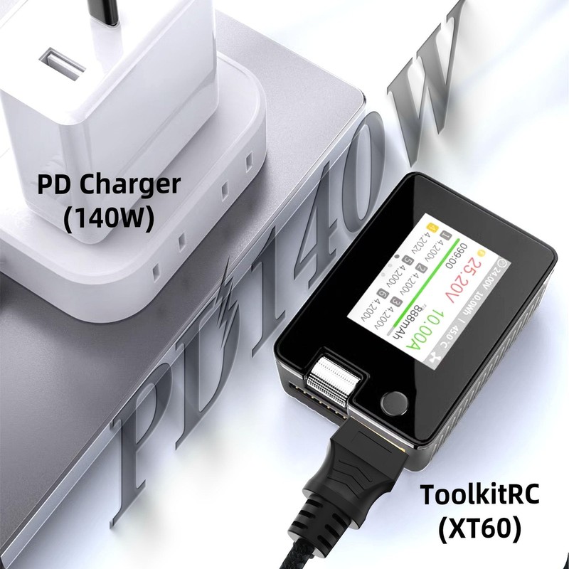 1.65ft USB C to XT60 Adapter Cable SC100 Protocol Fast Charging for RC Lipo gallery