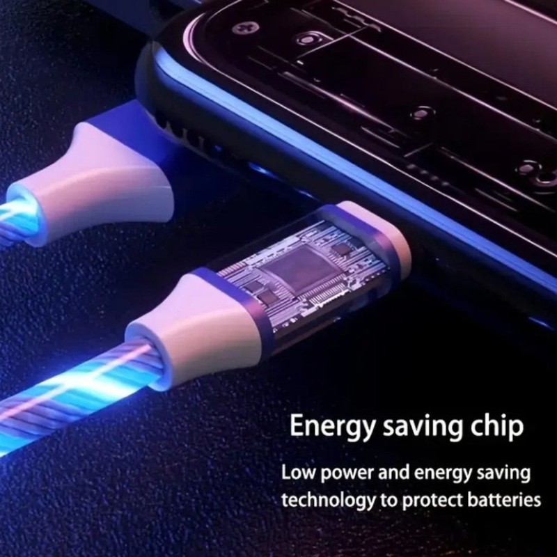 iPhone, Illuminated Charging Cable BLUE Streamer LED lights gallery
