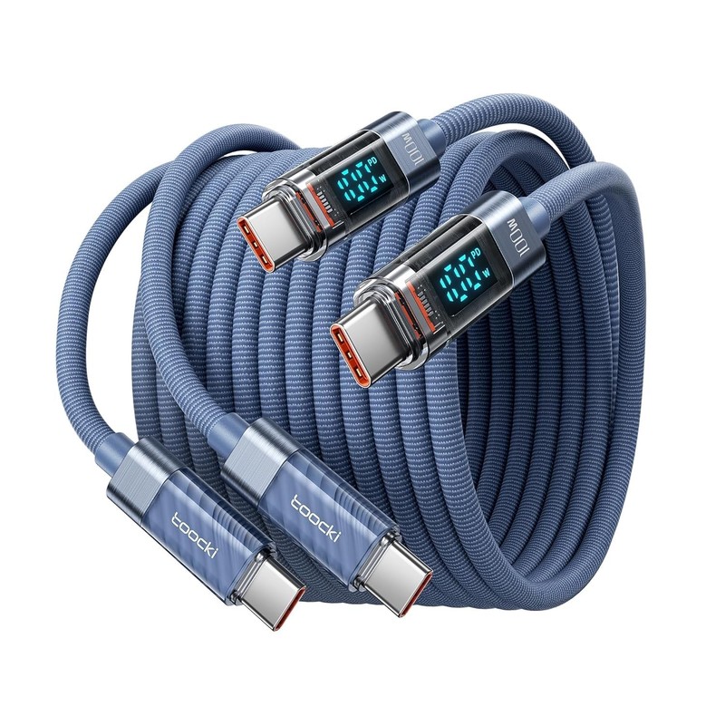 6.6ft 100W USB C Blue LED Display 2 Pack