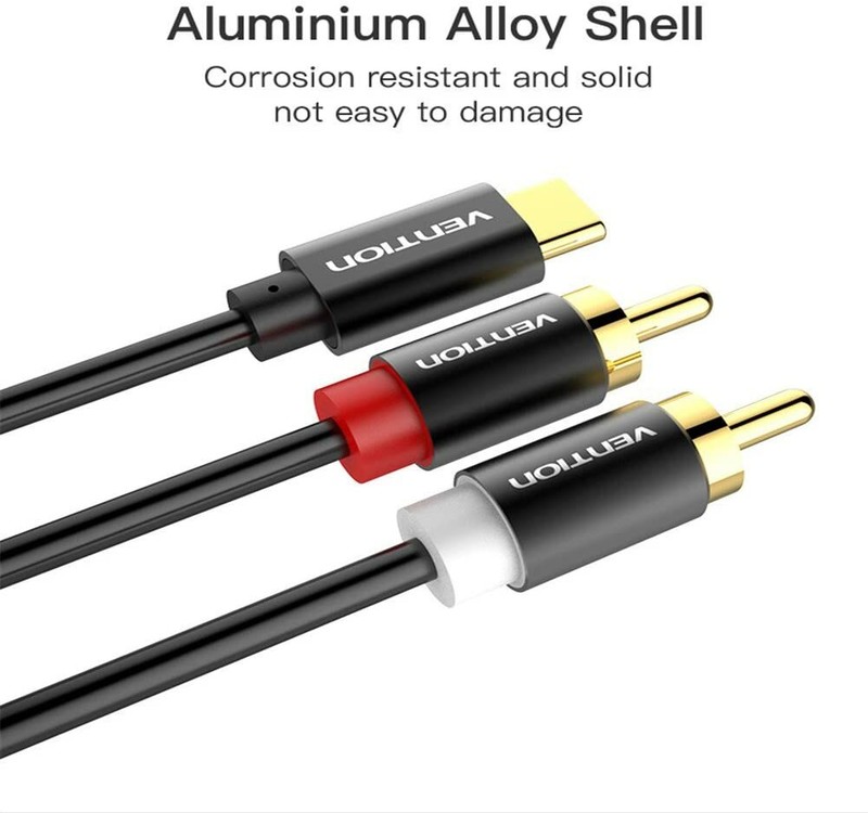 Câble audio USB type C vers 2 RCA Type-C RCA Câble 2 RCA 2 RCA pour TV 1 m gallery