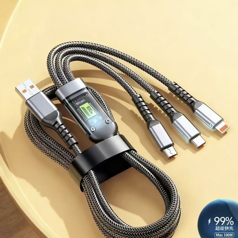 1PC 3in1 Multi-function USB Charging Cable for Type C Android Micro iPhone