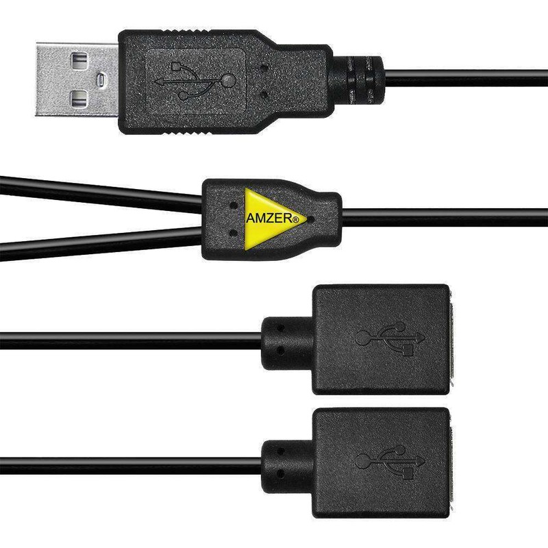 USB 2.0 A Male To Dual USB Female Y Splitter Power Cord Adapter Cable x5 PACK gallery