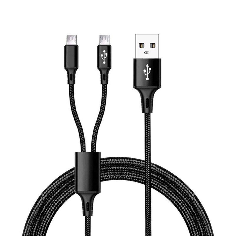 6 feet Dual MicroUSB Splitter Charge Cable – Power up to (2) Micro USB Device…