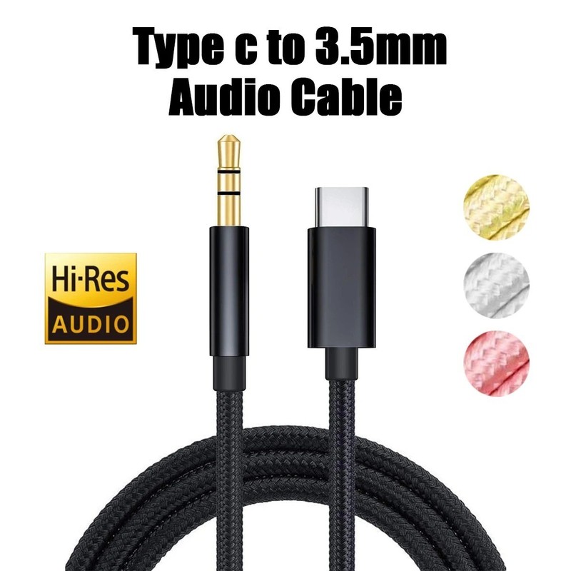 TypeC to Aux Cable USB Type-C Male To 3.5mm Cord Car AUX Music Audio Adapter LOT gallery