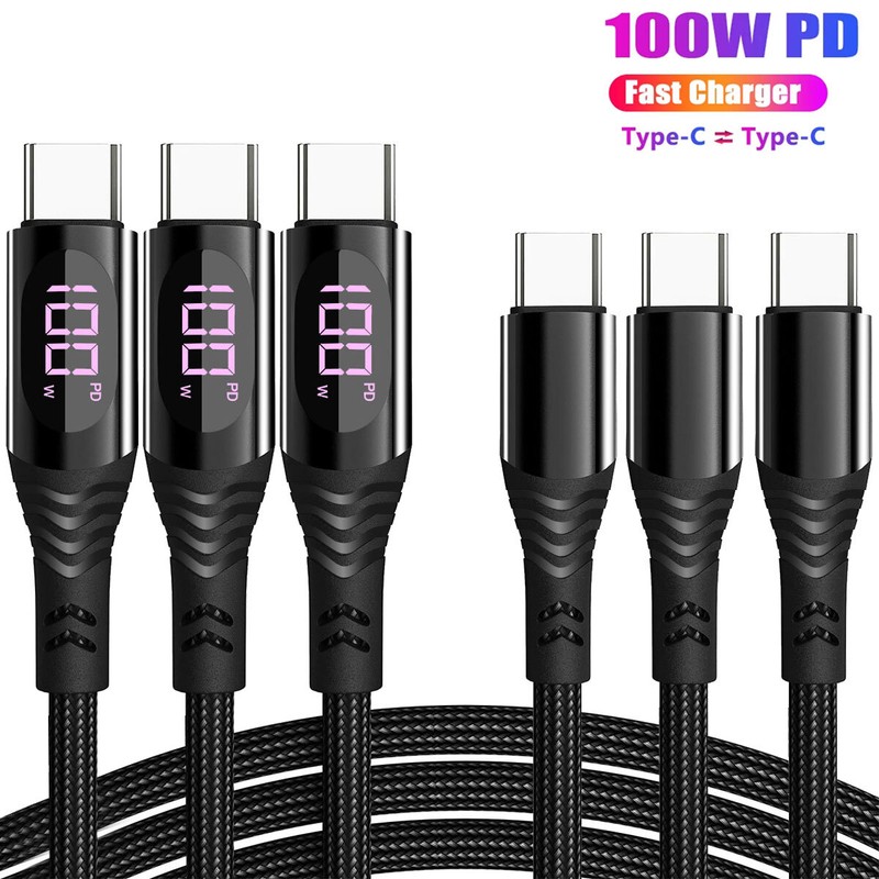3pcs Type-C Fast Charger 6.6ft USB-C Cable For Samsung iPhone 17 16 15 Pro Max