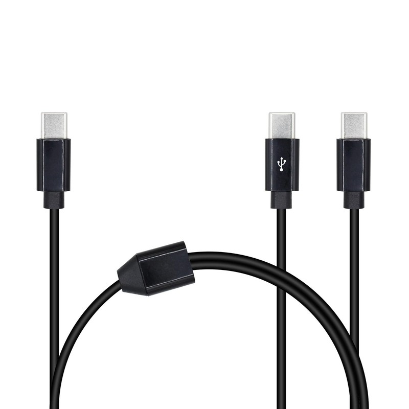 1.6 FT 0.5M 2 in 1 USB Type C Splitter Cable Male To 2 Male Charging Cord