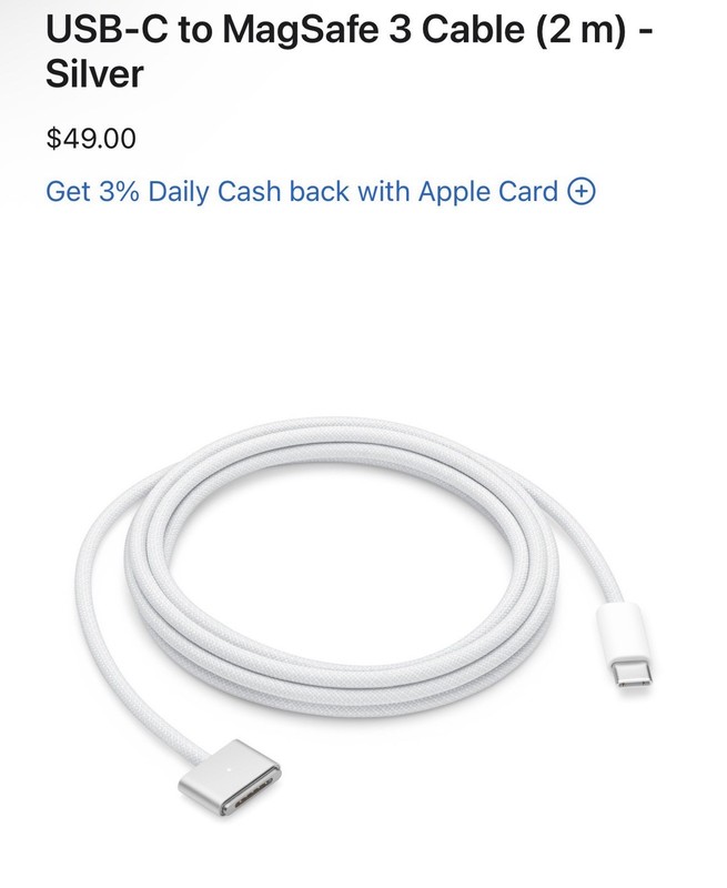 Apple USB-C to MagSafe 3 Cable (2m) gallery