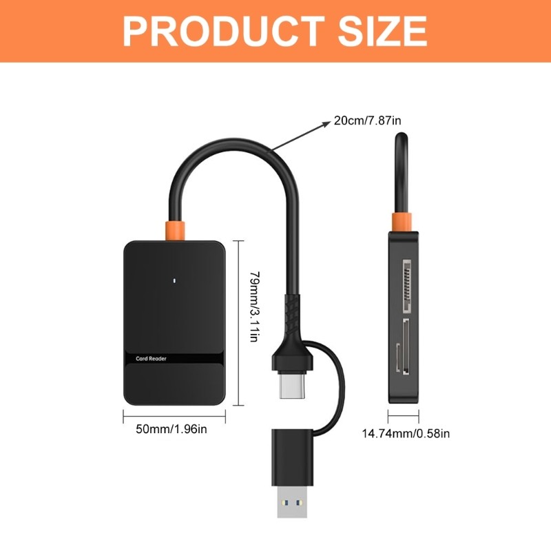 8 in 1 USB Type C and USB A Card Reader OTG Function for Phones Laptops Tablets gallery