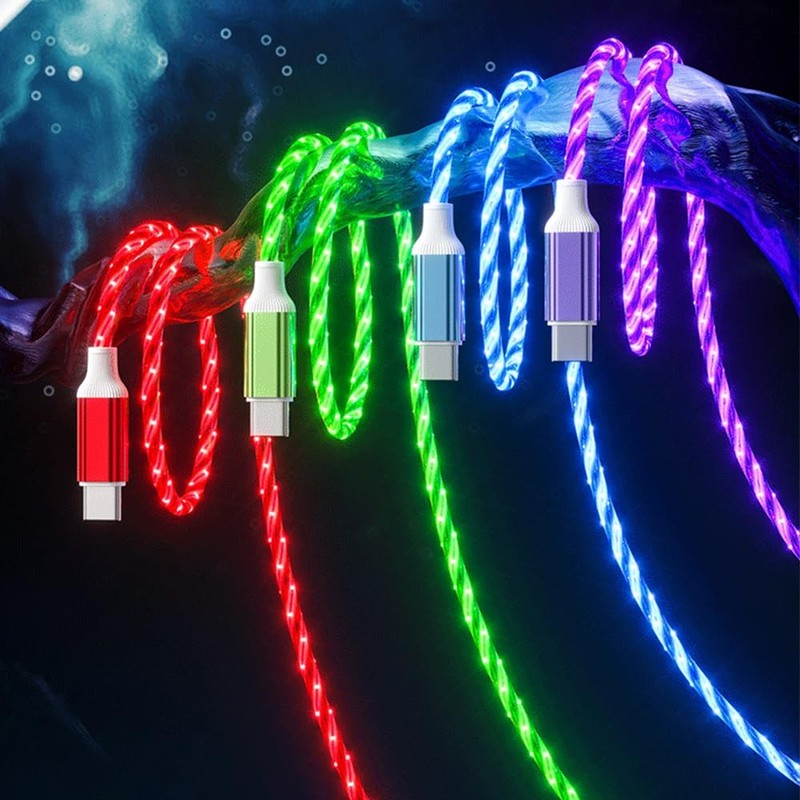 Starry Light-Up USB Cable USBA to USBC Cable Durable Fast Charging Cable with... gallery