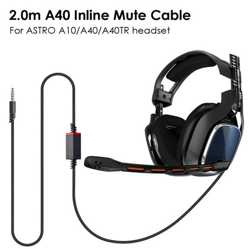 Replacement for Astro A10 A40 Cable Inline Mute Cord Gaming Headsets Xbox PS4
