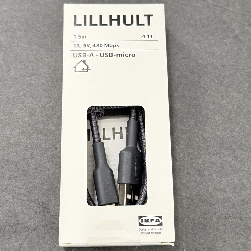 Ikea Lillhult USB-A, USB-MICRO 1A, 5V, 480 Mbps # 805.275.93 Gray Color gallery